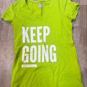 under armour t shirt XS Women Green Keep Going I Will Short Sleeve